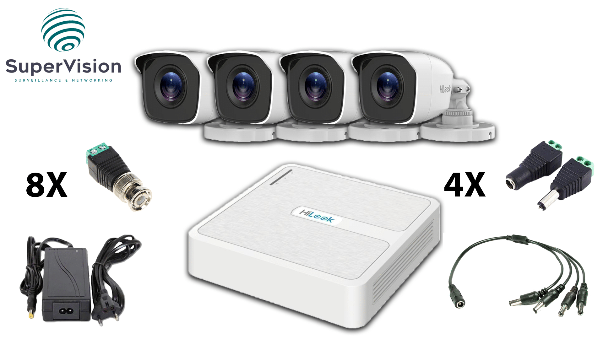 Komplet video nadzora 4 kamere HiLook THC-B120-P bullet sa snimačem DVR-104G-K1